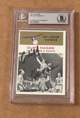 CLIFF HAGAN SIGNED 1961 FLEER RC BECKETT BAS AUTHENTIC - Image 1 of 2