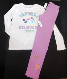 Gap Girl's T-Shirt & Leggings White Purple SIZE XL/12 Flip Sequin Stars New - Picture 1 of 5