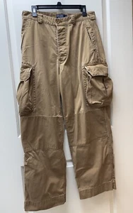 POLO Ralph Lauren Men’s VINTAGE Khaki Cargo Pants Size 33 EUC - Picture 1 of 18