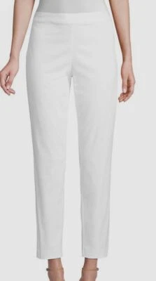 Calça de tornozelo feminina Natori branca cintura média elástica perna reta tamanho 6 US$ 178 - Imagem 1 de 4