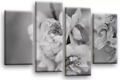 Floral Wall Art Grey Living Room Bedroom Framed Canvas Picture Ready to Hang - Image 1 of 4