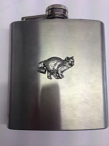Matraz de cadera de acero inoxidable Birman Cat PP-C05 6 OZ peltre inglés - Imagen 1 de 1