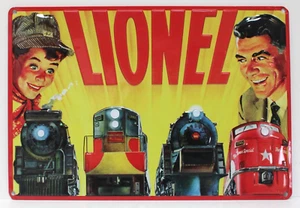 Ande Rooney Lionel 1954 Vater & Sohn Katalog Cover geprägtes Blechschild 10,5x15 - Bild 1 von 2