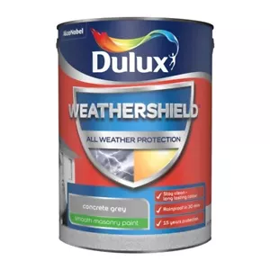 Dulux Weathershield Smooth Masonry Paint 5L Concrete Grey - Picture 1 of 1