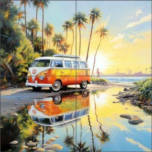 Mural de cerámica arte tropical de azulejos de playa OB-RPA620 - Imagen 1 de 7