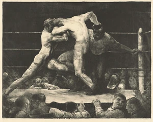 George Bellows - A Stag at Sharkey's (1917) Signed - 17" x 22" Fine Art Print - Picture 1 of 1