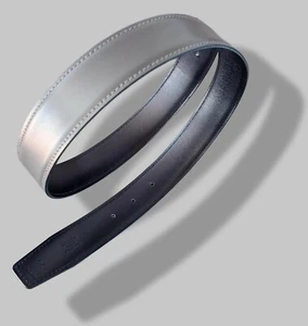 Hermes [172] 2000 Gris/Marine Reversible Leather Strap Belt 32 mm, NIB !  - Picture 1 of 5