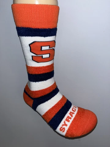 SYRACUSE ORANGE NCAA COLLEGE TEAM LOGO WOMENS PRO STRIPE SOFT FUZZY CREW SOCKS Q Cover