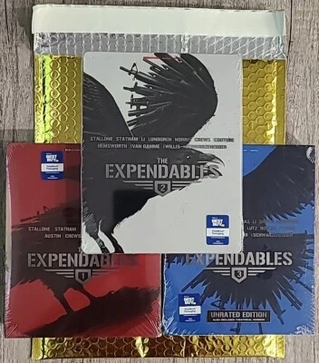 The Expendables 1-3 4K Steelbooks! BestBuy Exclusive!💥Brand New! Sealed! 3... - Image 1 of 4