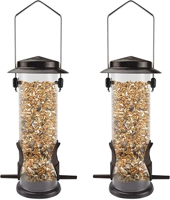 2 Pack Stainless Steel Tube Bird Feeders Outdoor Hanging Thistle Finch Feeder - Image 1 of 4