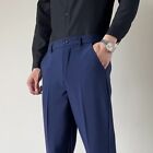 Modern Hidden Gre Trouser Pants for Men Above Ankle Korean Fashion Slacks