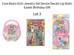 Care Bears Girls Jewelry Set Device Decals Lip Balm Easter Birthday Gift Lot 3 - Picture 1 of 9