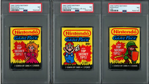 1989 Topps Nintendo Trading Card Game Wax Pack SET Mario Peach Link Zelda PSA 7