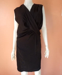 VESTIDO DE FUNDA PLISADA SIN MANGAS DRAPEADA HELMUT LANG TALLA 2 - Imagen 1 de 6