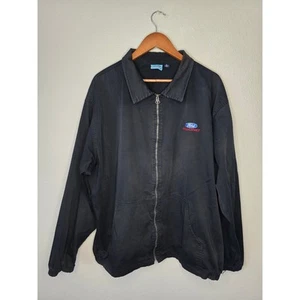 Chaqueta de carreras Ford vintage ropa de trabajo mecánica negra XL abrigo con cremallera completa - Imagen 1 de 10