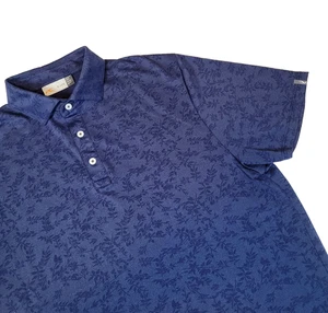 KJUS XLarge 54 Blue Golf Short Sleeve Stretch Button Polo Floral Shirt - Picture 1 of 10