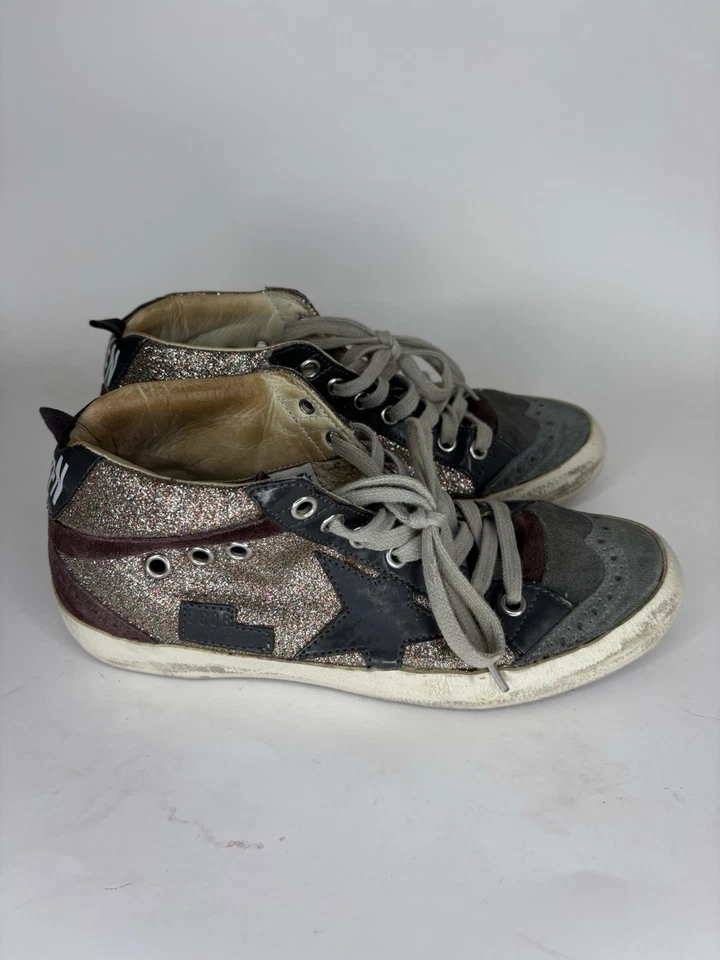 Zapatillas Golden Goose verde/dorado terciopelo midstar Silver Star talla 36 EE. UU. 6 Foto 1 de 4