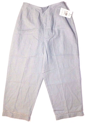 Nuevo Norton Studio Mezcla de Lino Aqua Capris Recortado Cintura Alta Pantalones Talla S, Pequeño Foto 1 de 3