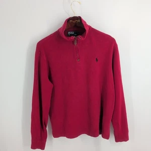 Polo By Ralph Lauren 1/4 Zip Stand Collared Pullover Sweatshirt Red Size S - Picture 1 of 6