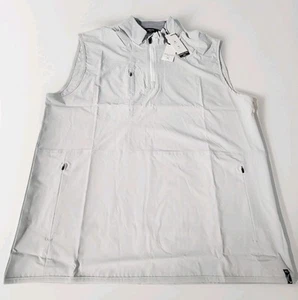 Kenneth Cole Herren LARGE Golf 1/4 Zip Weste leicht Stretch DWR grau/weiß - Bild 1 von 16