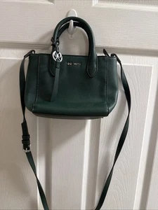 Nine West Satchel Shoulder Handbag Purse Crossbody Lovely Flat Teal Green - Picture 1 of 10