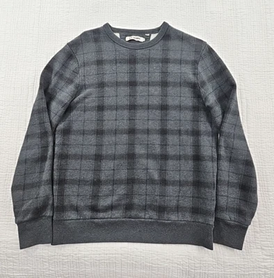 Ben Sherman Crew Neck Sweatshirt Men's M Grey Tone Plaid EUC Long Sleeve - Image 1 of 4