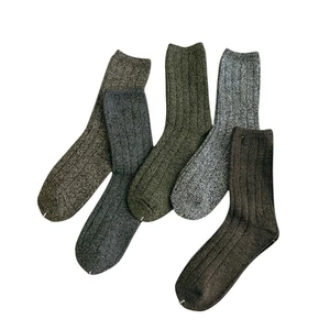 5 pares de calcetines de tubo medio para hombre retro línea gruesa otoño - Imagen 1 de 12