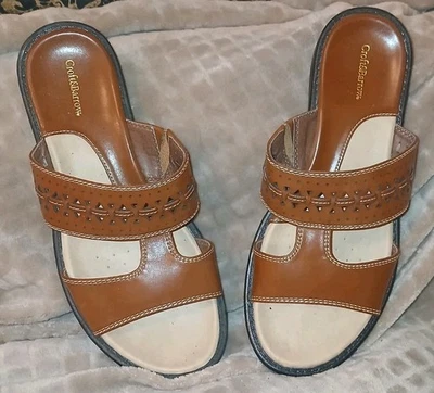 Croft and Barrow Sandals Brown Leather Size - Image 1 of 4