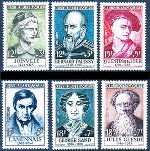 👉 France 1957 FAMOUS PEOPLE SC#B312-17 MNH LITERATURE - Picture 1 of 1