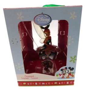 The Disney Store Tinkerbell Christmas Ornament with Box Bells Pointsettia 2010 - Picture 1 of 5