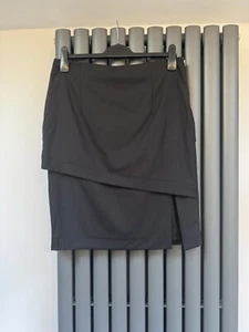Cos Designer black layered look skirt size uk 12 eu 40 wool elastane blend - Picture 1 of 3