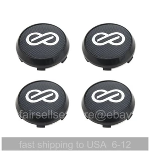 4 x 68 mm for ENKEI Black Silver Badge Alloy Wheel Center Caps Rim Caps Hub Caps - Picture 1 of 8