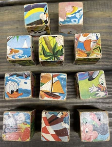 11 Vintage Disney 1,5" Puzzle Blöcke - Bild 1 von 6
