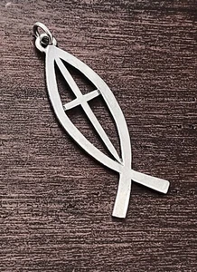 James Avery im Ruhestand großer Fisch Kreuz Anhänger über 2" gepflegtes Stück! - Bild 1 von 4