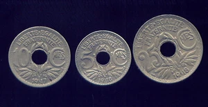 MONEDAS MUNDIALES FRANCIA 1917 10 CENTAVOS, 1918 10 CENTAVOS, 1918 25 CENTAVOS (2G120) ALTA CALIDAD - Imagen 1 de 2