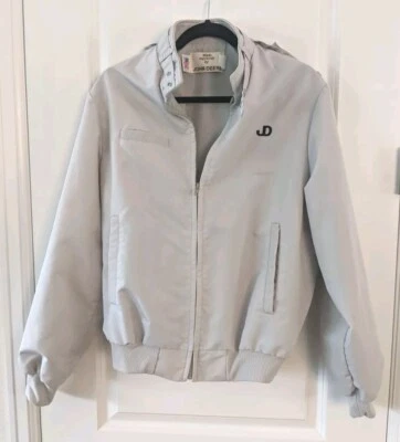 Vintage John Deere Bomber Jacket Men’s Medium Gray Zip Up 80s Retro USA Made - Image 1 of 4