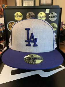 Cappellino Los Angeles Dodgers "Stache" taglia 7-3/8 nuova epoca 59FIFTY stile vintage - Foto 1 di 6