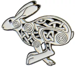 Laufhase Kaninchen heidnisch keltisch mythologisch Wicca Symbol okkultes Emaille Abzeichen - Bild 1 von 1