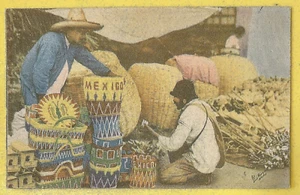 AK Mexiko • Mann verkauft Toluca Valley Körbe auf dem Markt - Bild 1 von 2