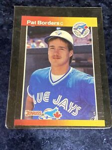 1989 Donruss Baseball Card Pat Borders error #560 misprinted USA