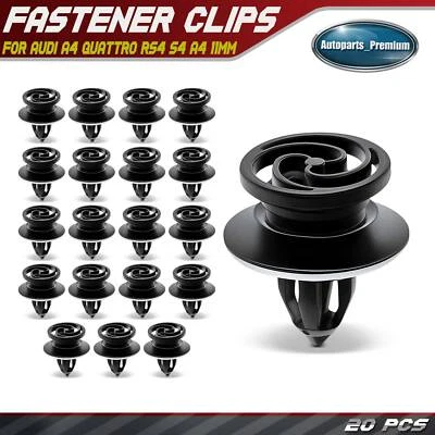 20 piezas de sujetadores de panel interior de nailon de 11 mm clip de retención para Audi A4 Quattro Foto 1 de 4