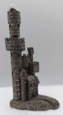 1995 Pewter Castle with Tall Tower & Orb "Signed LW?" 3.5" x 1.75"