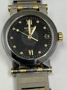 Orologio Unisex Movado Vizio "Museum 35mm Quadrante Nero Oro Argento Acciaio Inox - Foto 1 di 12
