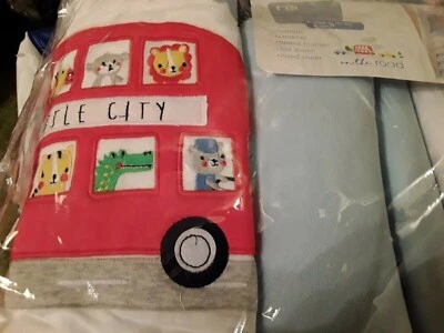 Mothercare On The Road Cot Bedding Set and Curtains Cars Bus Animals - Image 1 of 2