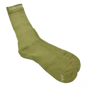 Supreme x Hanes Crew Socks Olive/ SINGLES/ ONE PAIR/ 100% AUTHENTIC/ BRAND NEW - Picture 1 of 2