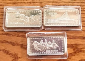 3 bar lot - 1 oz .999 Silver Art Bars MB01 - Picture 1 of 2