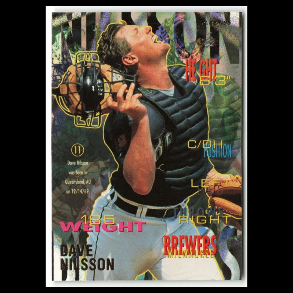 Dave Nilsson #186 1995 Fleer Milwaukee Brewers Baseball Card MLB NM - Image 1 of 3