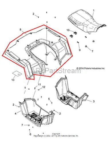NEW OEM POLARIS SPORTSMAN ETX EFI REAR FENDER BLUE FIRE 2015 15 Foto 1 de 1