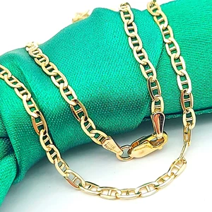 Ladies Yellow Gold 9ct (375, 9k) High Quality Mariner Curb Link Chain Necklace - Picture 1 of 8