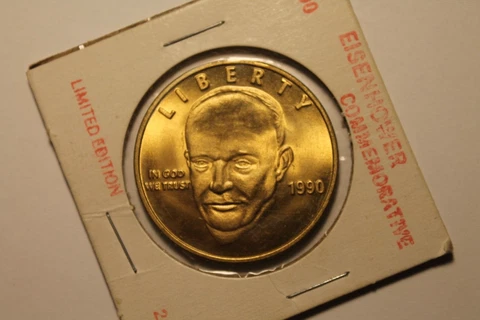 1990 Eisenhower Commemorative Coin - The Last Home of President Token Cover